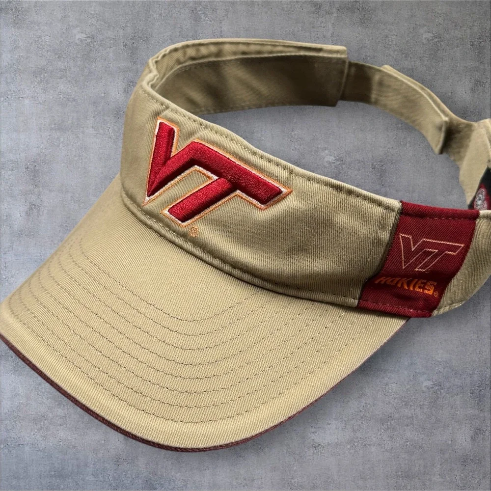 Starter Virginia Tech Hokies Visor Tan Embroidered Logo Adjustable Hat Licensed